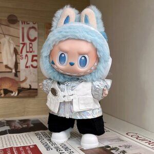 Silver Y2K Outfit for Labubu Gen 1/2/3 – Handmade Clothes Set (No Doll)